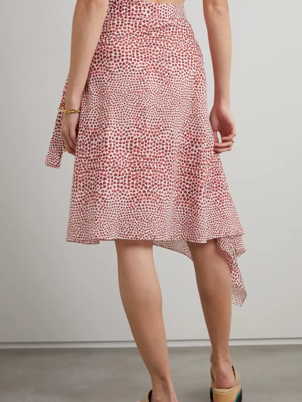 STELLA MCCARTNEY Red Heart Asymmetrical Wrap Skirt, Size 4/Small, EUC - Picture 3 of 3